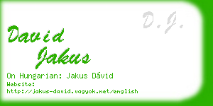 david jakus business card